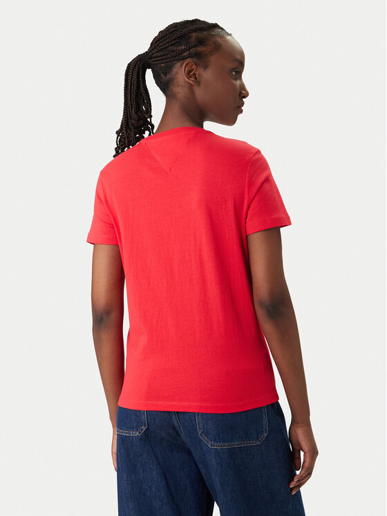 Tommy Jeans Tommy Jeans T-Shirt DW0DW22277 Czerwony Regular Fit
