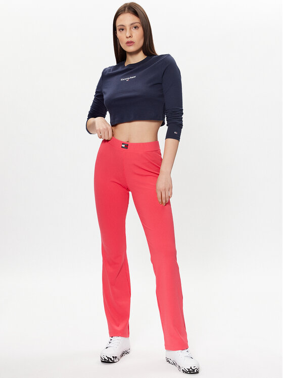Tommy Jeans Tommy Jeans Bluse Essential Logo DW0DW15443 Dunkelblau Cropped Fit