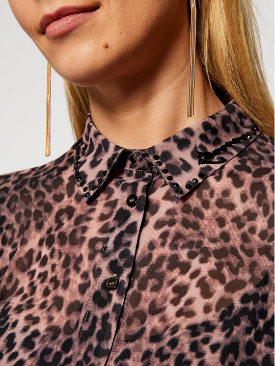 Guess Guess Košile Clouis W1RH09 W70Q0 Hnědá Relaxed Fit