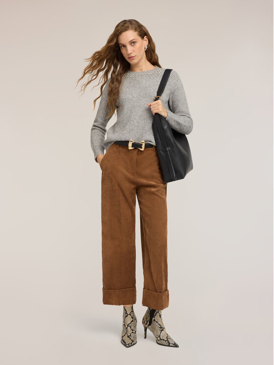 Motivi Motivi Pantaloni di tessuto P08TQ005034N022 Marrone Regular Fit