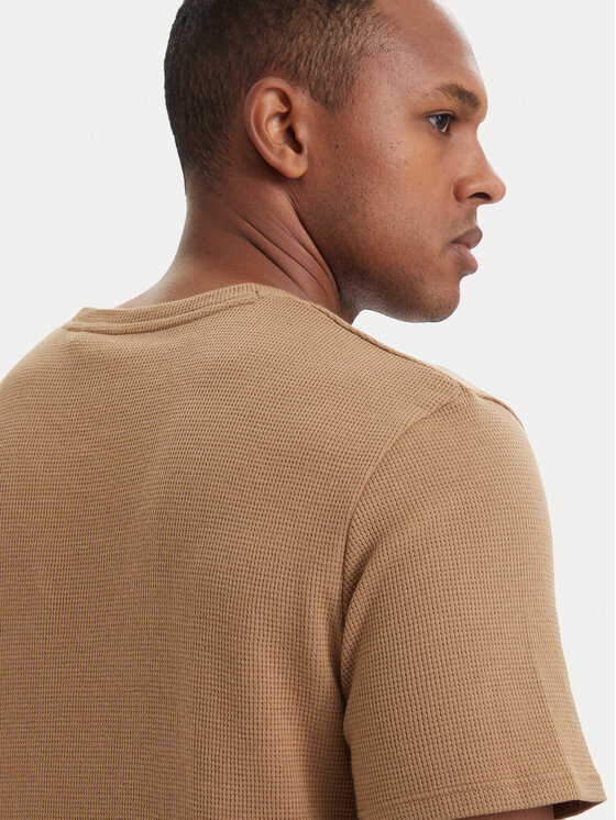 BOSS BOSS Marškinėliai Waffle 50535891 Smėlio Regular Fit