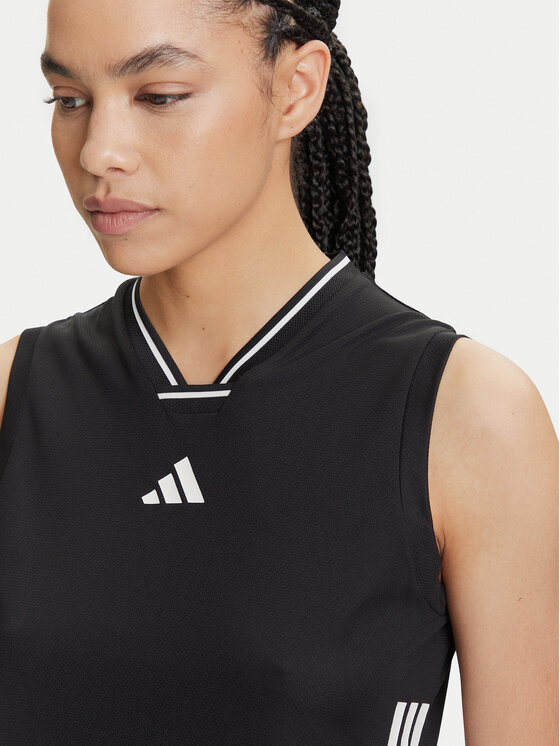 adidas adidas Blúzka Tiro Cut 3-Stripes Mesh JG4115 Čierna Regular Fit