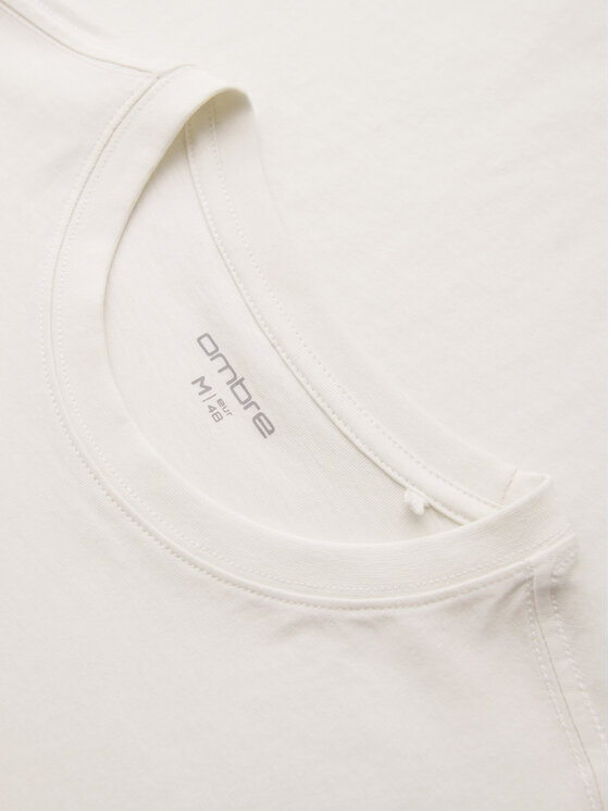 Ombre Ombre T-Shirt OM-TSPT-0286 Biały Regular Fit