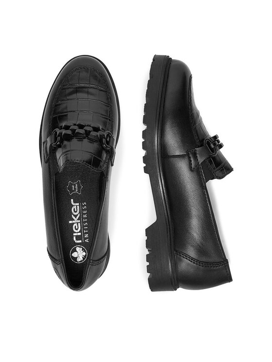 Rieker Rieker Loafersy 45561-01 Czarny