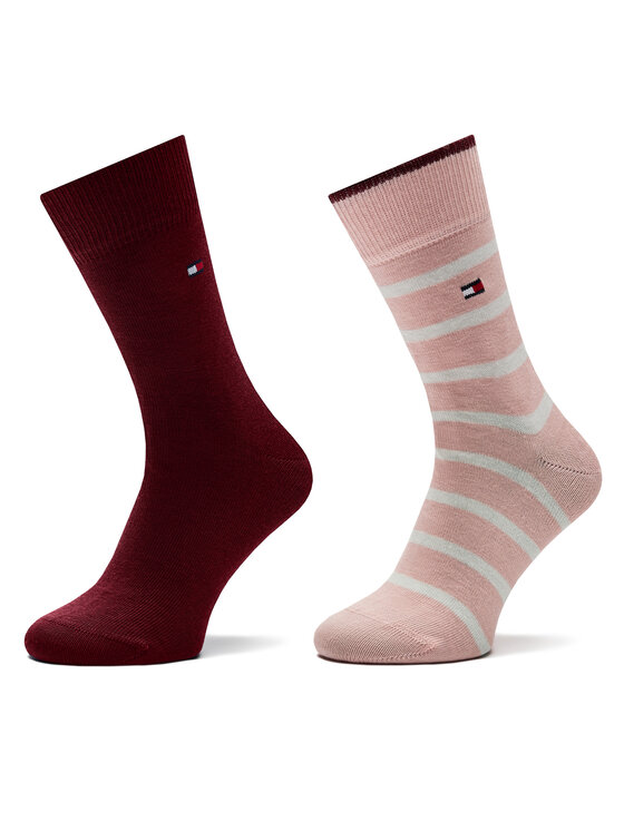 Set de 2 perechi de șosete lungi pentru copii Tommy Hilfiger 701229939 Roz