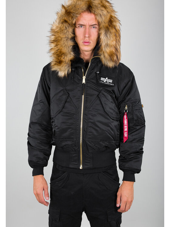 Alpha Industries Alpha Industries Kurtka zimowa 45/P Hooded Bomber Jacket Czarny Core Fit
