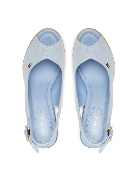 Tommy Hilfiger Tommy Hilfiger Espadryle Flag High Wedge Espad Slingback FW0FW09343 Błękitny