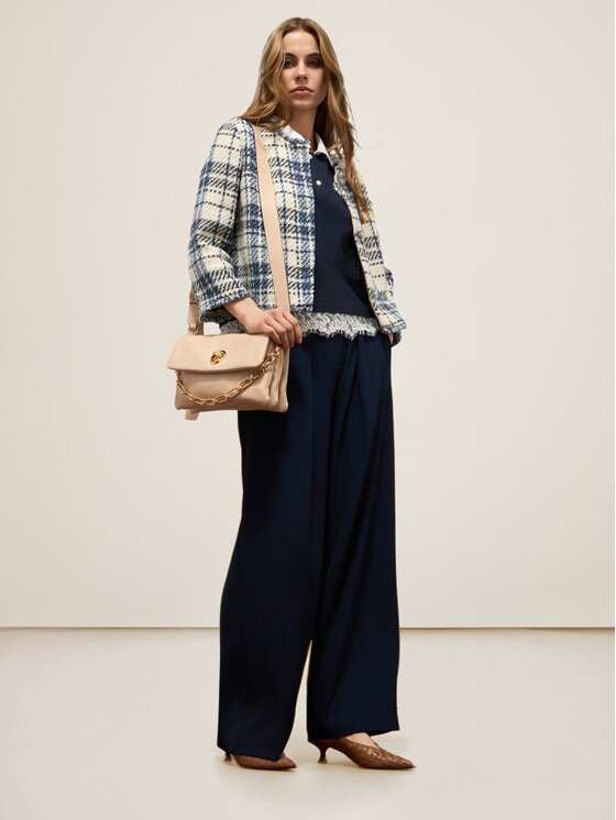 Oltre Oltre Pantaloni di tessuto P098R008753N034 Blu Baggy Fit