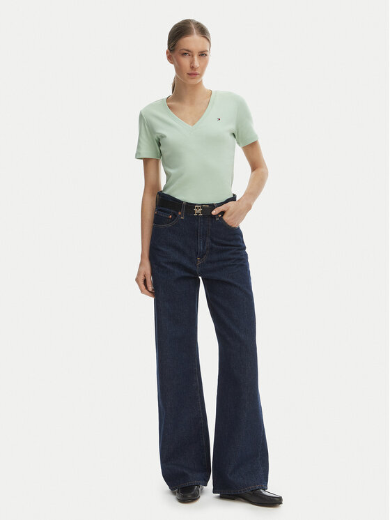 Tommy Hilfiger Tommy Hilfiger Marškinėliai New Cody WW0WW40584 Žalia Slim Fit