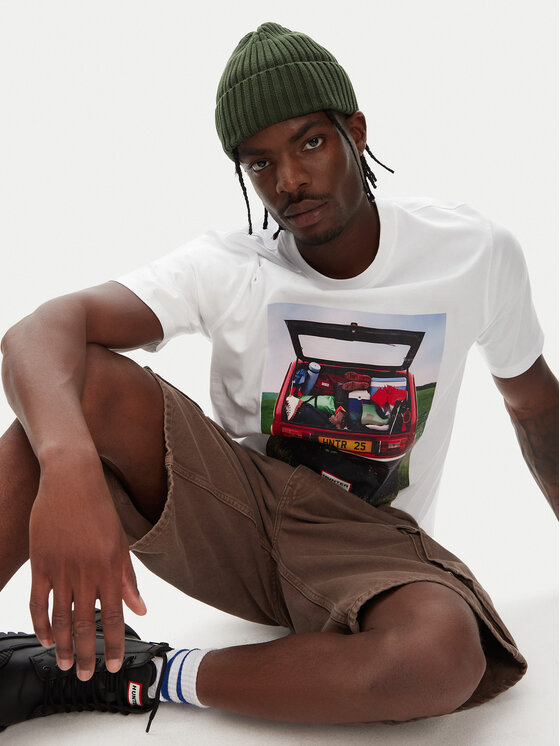 Hunter Hunter T-Shirt Tomi Grapphic HARM0037251 Biały Regular Fit
