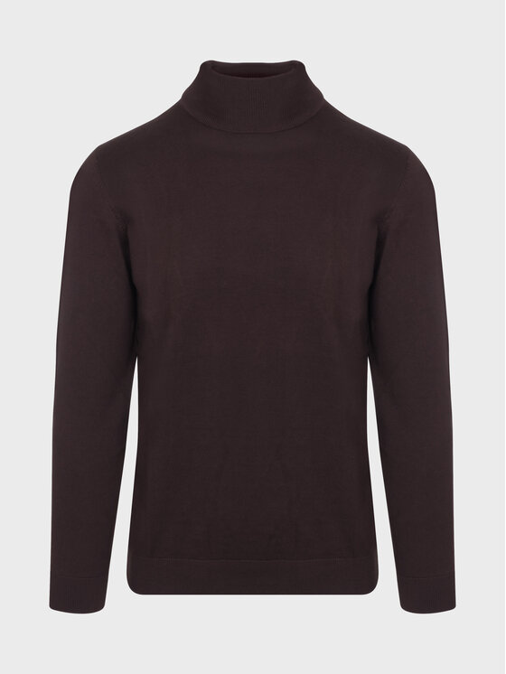 Evenemen Evenemen Sweter Golf Brązowy Slim Fit
