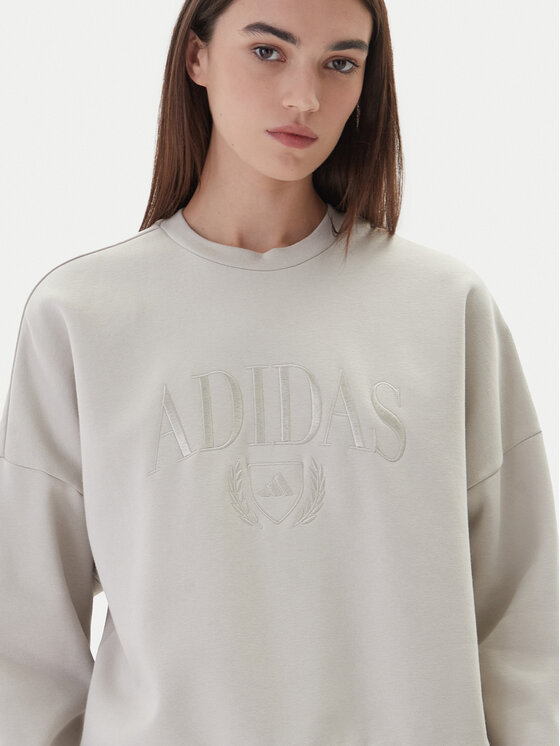adidas adidas Mikina Cozy Holiday Graphic KA9950 Béžová Loose Fit