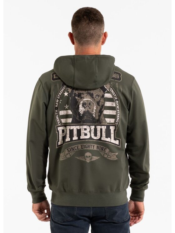 PITBULL PITBULL Bluza Bluza męska rozpinana z kapturem TROUBLEMAKER S Zielony Regular Fit