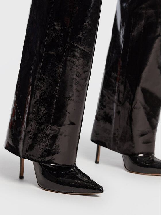 Gestuz Gestuz Pandaloni de piele Gocha 10906553 Negru Wide Leg
