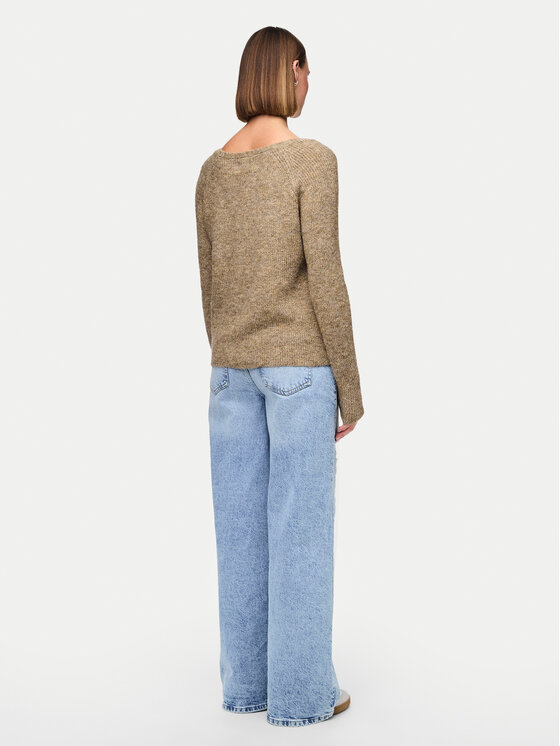 Pieces Pieces Svetr Ellen 17114251 Hnědá Regular Fit