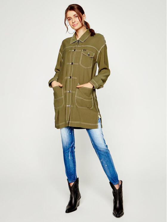 Lee Lee Camicia Elongated Duster L45WCWNX 112110654 Verde Regular Fit