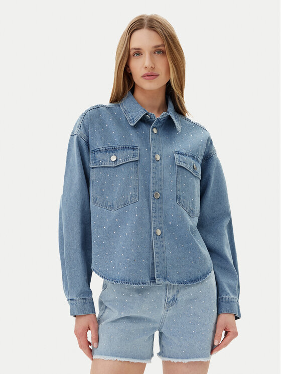 Pieces Pieces Jeansová bunda Tamra 17157410 Modrá Regular Fit