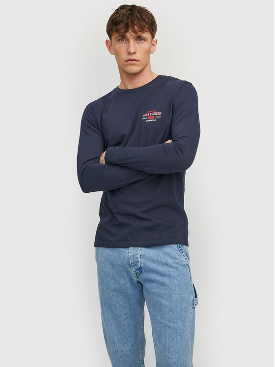 Jack&Jones Longsleeve Stamp 12211357 Bleumarin Regular Fit Modivo.ro
