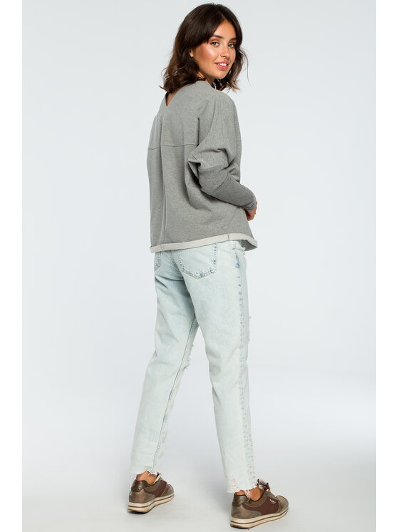 BeWear BeWear Felpa B094 Grigio Baggy Fit