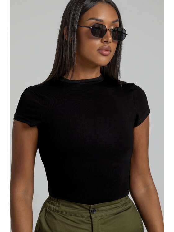 Chiara Wear Chiara Wear T-Shirt SLIM Czarny Slim Fit