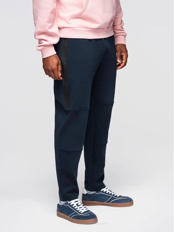 Ombre Ombre Spodnie dresowe OM-PASK-0281 Granatowy Regular Fit