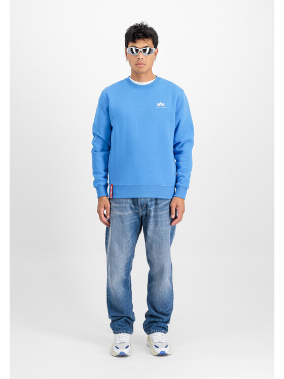 Alpha Industries Alpha Industries Bluza Basic Small Logo Sweatshirt Niebieski Regular Fit