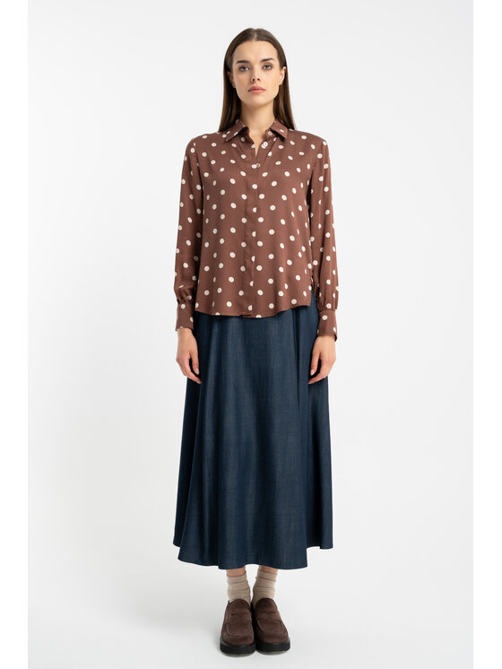 CLICK CLICK Πουκάμισο 10-6909 Καφέ Regular Fit