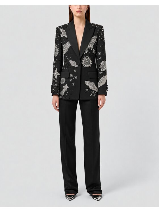 PHILIPP PLEIN PHILIPP PLEIN Spodnie materiałowe 32125 Czarny Flare Fit