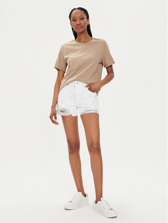 Pepe Jeans Pepe Jeans Džinsiniai šortai Relaxed Short Mw PL801110TB9 Balta Relaxed Fit