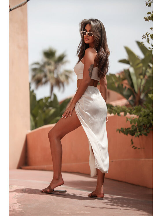 Hottie Hot Hottie Hot Sada top a sukně HARMONY Béžová Slim Fit