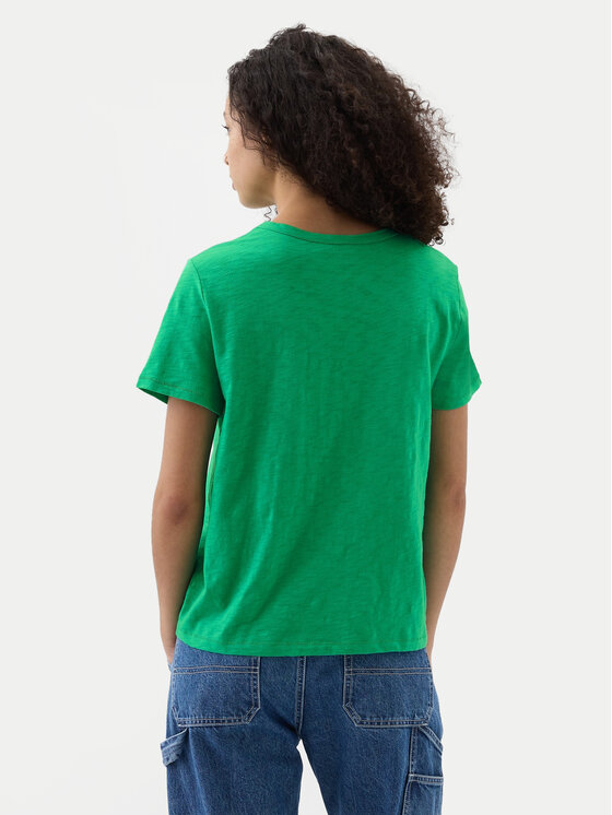 Gap Gap T-Shirt 871344-04 Zielony Regular Fit