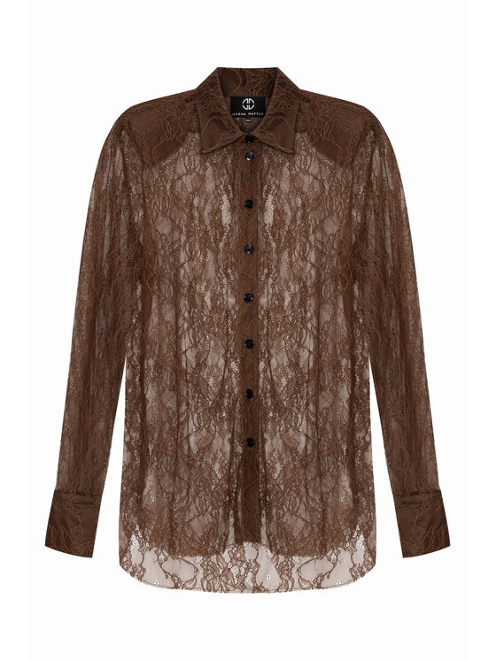 Magda Matyja Magda Matyja Koszula Borneo Shirt Brązowy Slim Fit