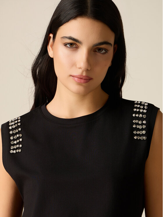 Oltre Oltre Top G00AJ004336N033 Czarny Regular Fit