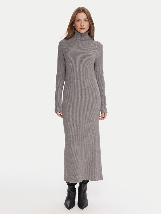 Kontatto Rochie tricotată 3M0853C Gri Regular Fit