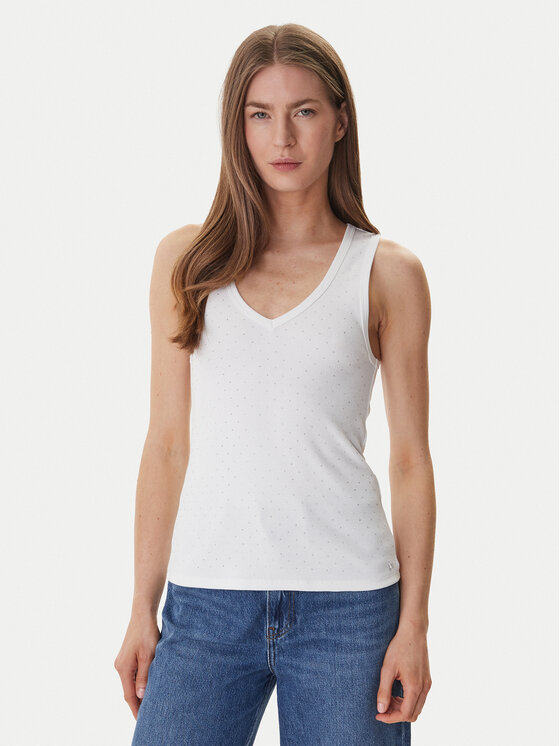 DKNY DKNY Top DJ6T1730 Bílá Slim Fit