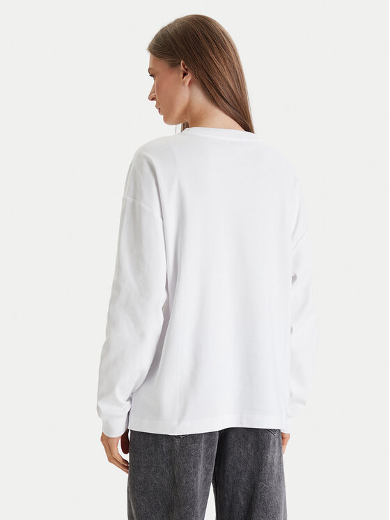 Calvin Klein Jeans Calvin Klein Jeans Džemperis ar kapuci Monologo LV047E211G Balts Oversize