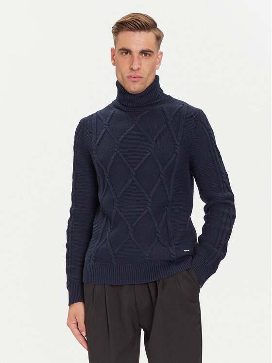JOOP! JOOP! Bluză cu gât 17 JK-17Liono 30047360 Bleumarin Modern Fit