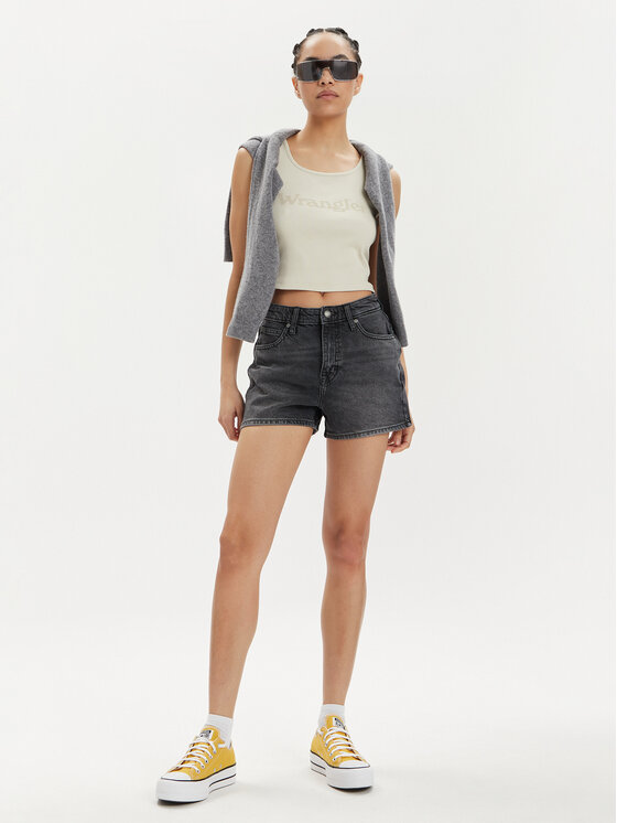 Lee Lee Džínsové šortky Carol 112348983 Čierna Regular Fit