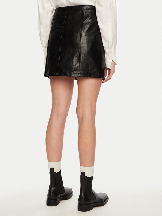 Brave Soul Brave Soul Fustă din imitație de piele LSKJ-272TIABLK Negru Regular Fit