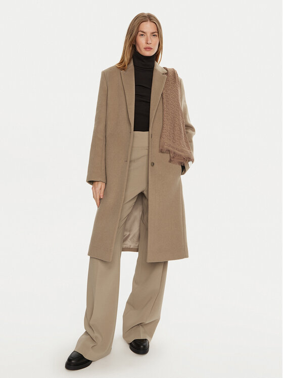 Calvin Klein Calvin Klein Palton de lână K20K207701 Bej Regular Fit