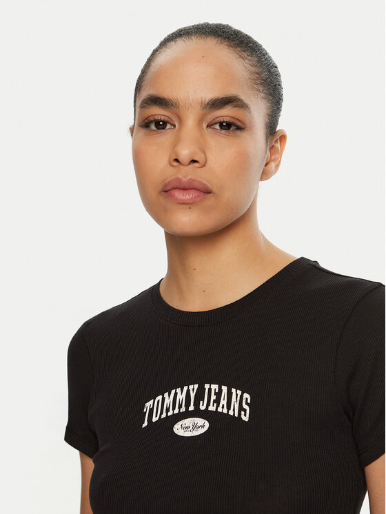Tommy Jeans Tommy Jeans T-Shirt DW0DW19435 Czarny Slim Fit