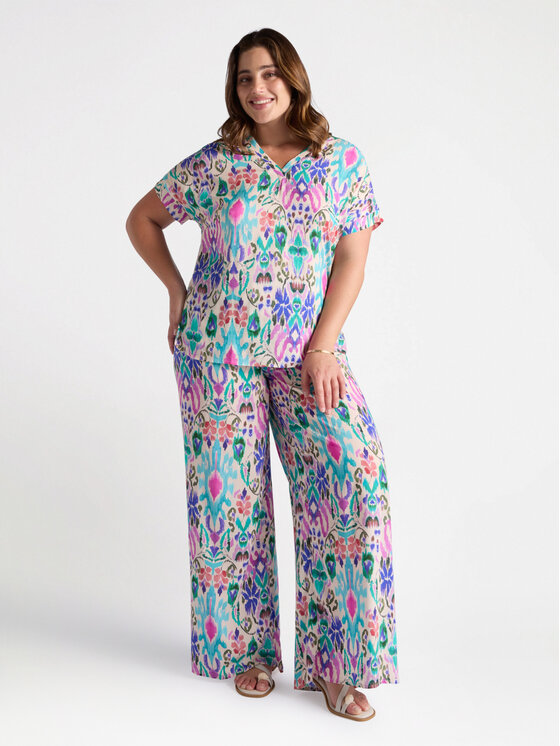 Fiorella Rubino Fiorella Rubino Spodnie materiałowe P091L002247N0S1 Turkusowy Regular Fit