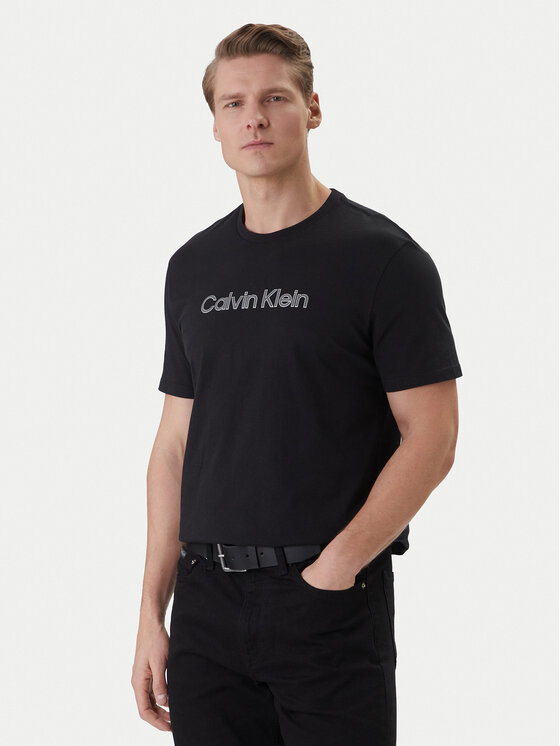 Calvin Klein Tricou LV04LF809G Negru Regular Fit
