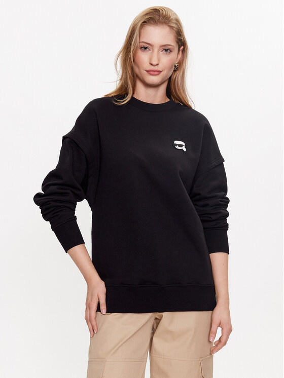 KARL LAGERFELD Суитшърт Ikonik 2.0 230W1822 Черен Relaxed Fit