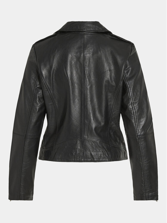 Vila Vila Giacca di pelle Feli 14067521 Nero Regular Fit