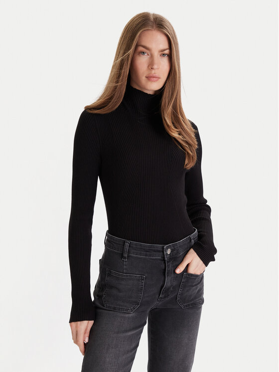 JOOP! JOOP! Bluză cu gât 58 JW224KN166 30033369 Negru Regular Fit