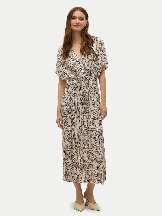 Vero Moda Vero Moda Letní šaty Menny 10303701 Béžová Loose Fit