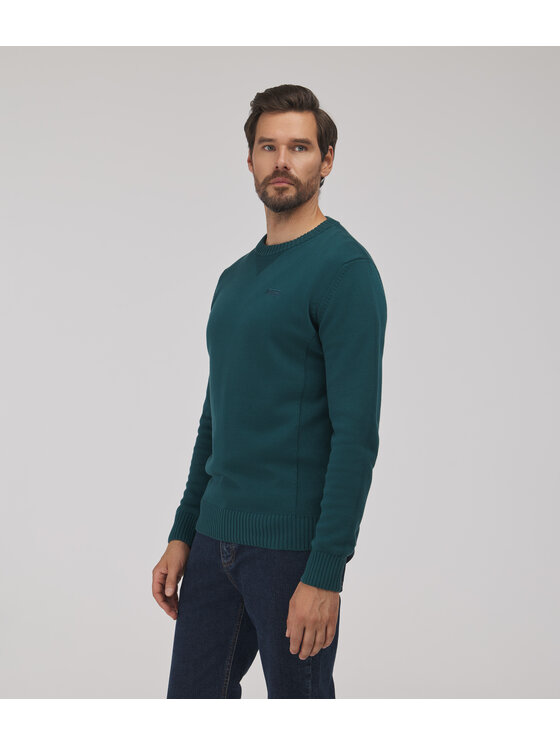 Lee Cooper Lee Cooper Sweter BILL Zielony ciemny Regular Fit