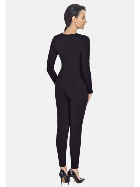 Teyli Teyli Bluzka damska bambusowa Aria Czarny Standard Fit