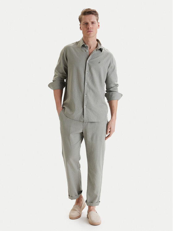 Nautica Nautica Cămașă W126-NAMST-1023-34X Verde Regular Fit